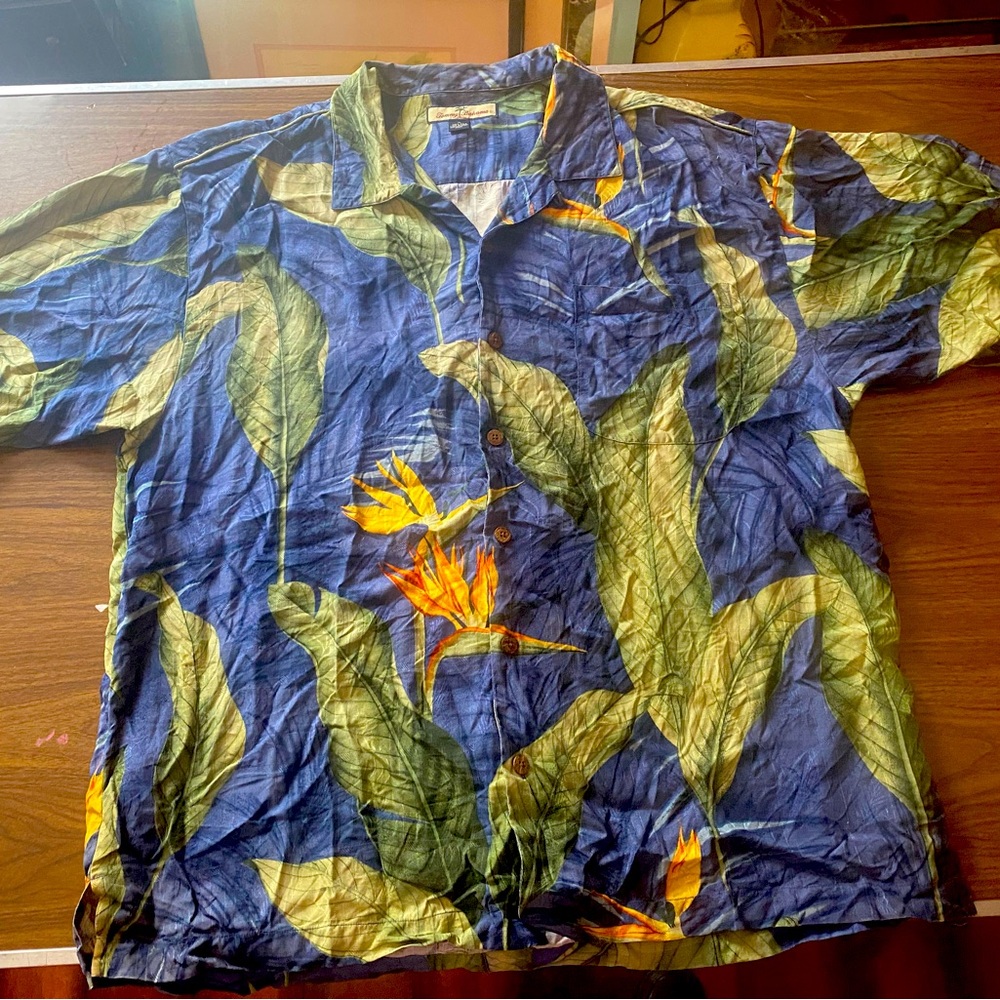 Tommy Bahama Tropical Shirt Men’s XL Birds of Paradise